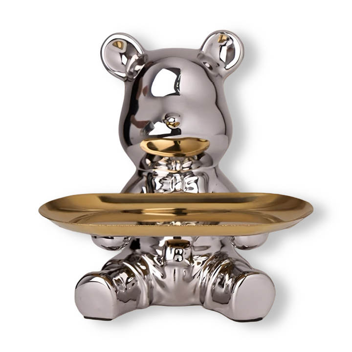 Modern Decorative Tray for Coffee Table - Ceramic Bear Figurine, Stylish Storage Solution for Home Décor 9