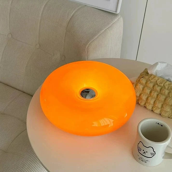 Modern Donut Table Lamp with Dimmable LED – Stylish Glass Desk Lamp for Living Room or Bedroom 0