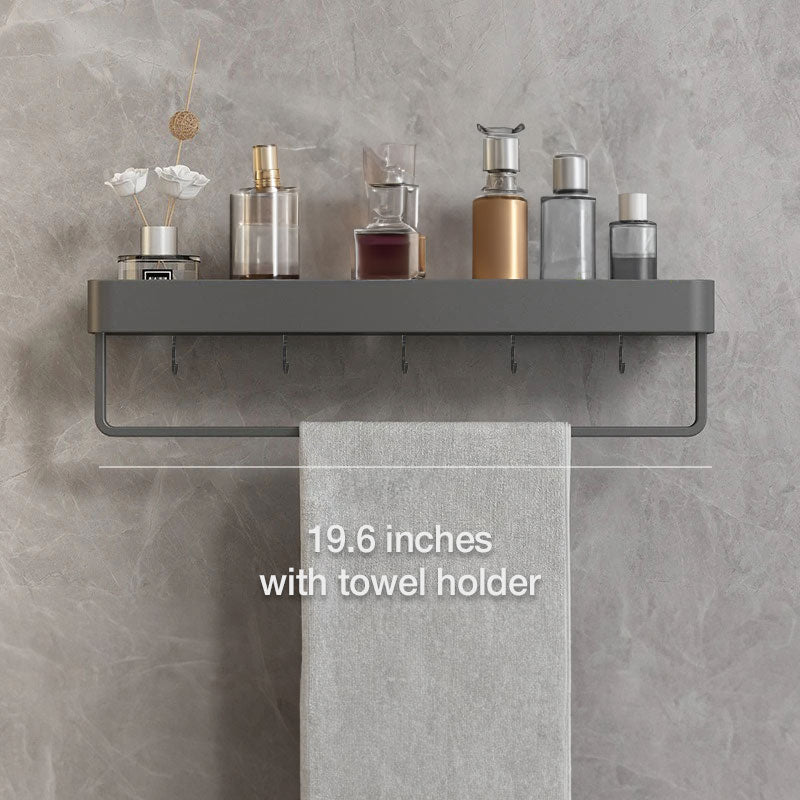Modern Floating Bathroom Shelves with Self-Adhesive Mounting and Towel Holder – Stylish Storage Solution 12