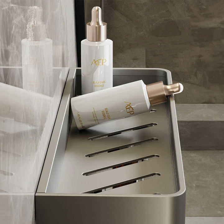 Modern Floating Bathroom Shelves with Self-Adhesive Mounting and Towel Holder – Stylish Storage Solution 5