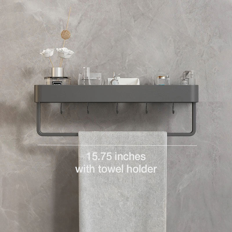 Modern Floating Bathroom Shelves with Self-Adhesive Mounting and Towel Holder – Stylish Storage Solution 8