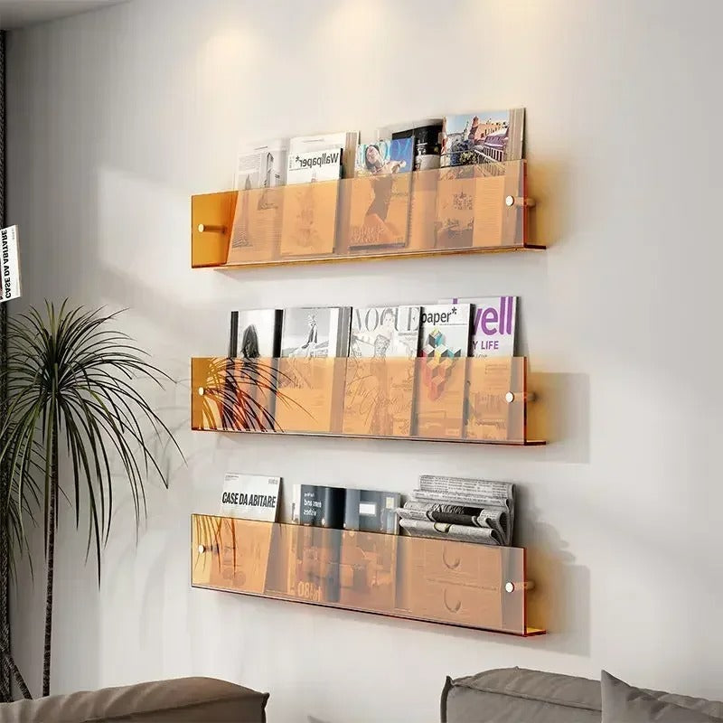 Modern Floating Wall Shelves – Sleek PVC Design for Home and Office Organization 1