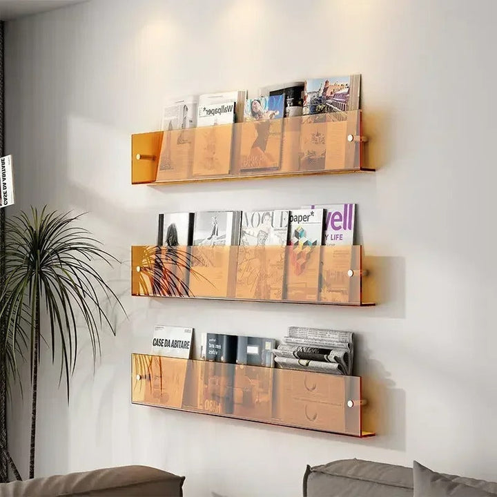 Modern Floating Wall Shelves – Sleek PVC Design for Home and Office Organization 1