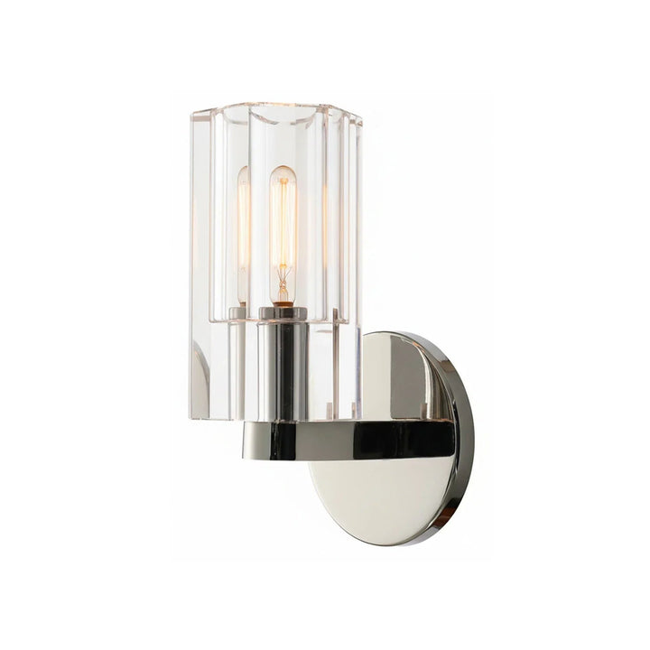 Modern Fluted Crystal Wall Sconce, Elegant Industrial Design with Textured Glass for Wall Lighting – Dimmable Sconce Light 2