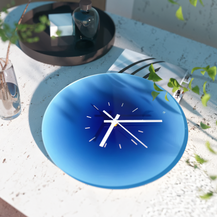 Modern Glass Wall Clock with Silent Quartz Movement – Ø 30 cm Color Gradient Wall Clock Decor for Home and Office 3