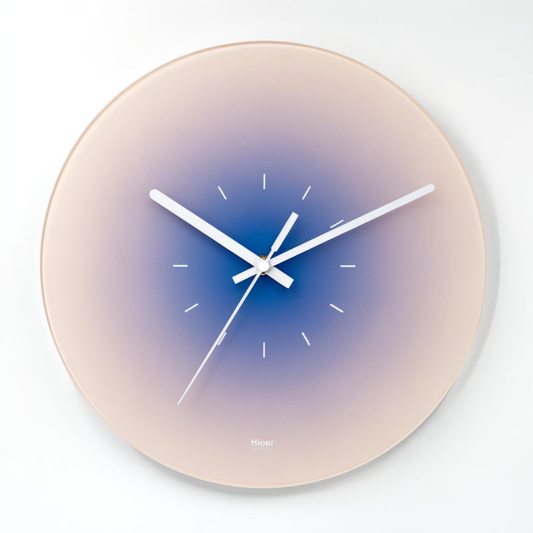Modern Glass Wall Clock with Silent Quartz Movement – Ø 30 cm Color Gradient Wall Clock Decor for Home and Office 4