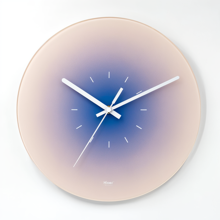 Modern Glass Wall Clock with Silent Quartz Movement – Ø 30 cm Color Gradient Wall Clock Decor for Home and Office 4