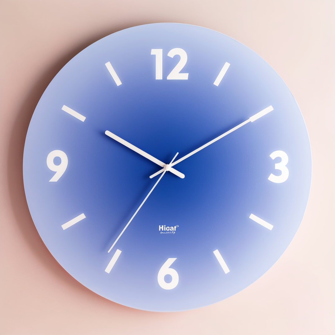 Modern Glass Wall Clock with Silent Quartz Movement – Ø 30 cm Color Gradient Wall Clock Decor for Home and Office 6
