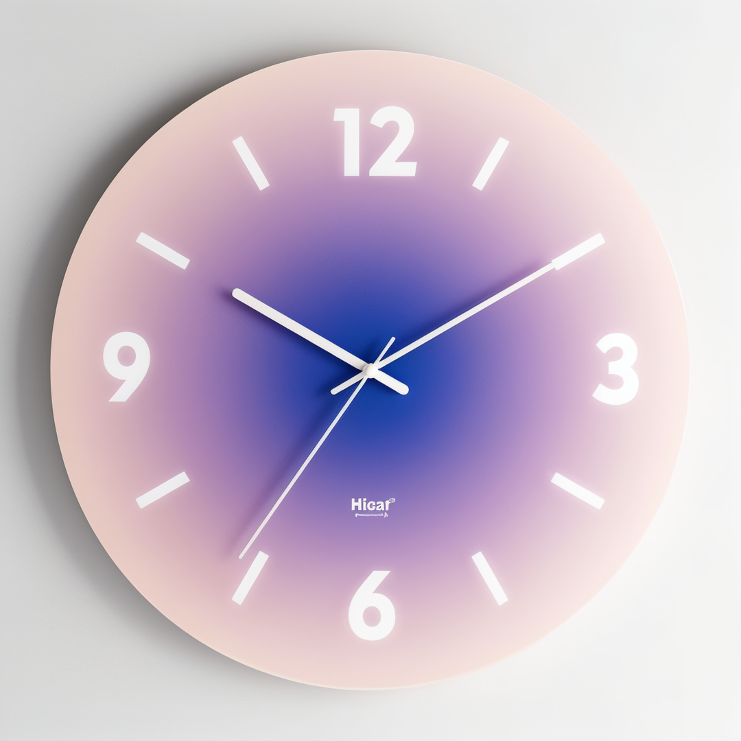 Modern Glass Wall Clock with Silent Quartz Movement – Ø 30 cm Color Gradient Wall Clock Decor for Home and Office 7