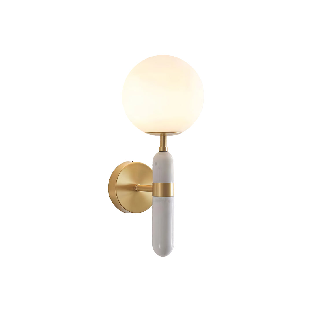 Modern Gold Wall Sconce with Marble Accent – Elegant Wall Lamp for Cozy Illumination and Home Décor 0