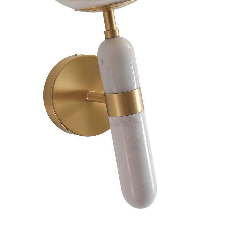 Modern Gold Wall Sconce with Marble Accent – Elegant Wall Lamp for Cozy Illumination and Home Décor 6