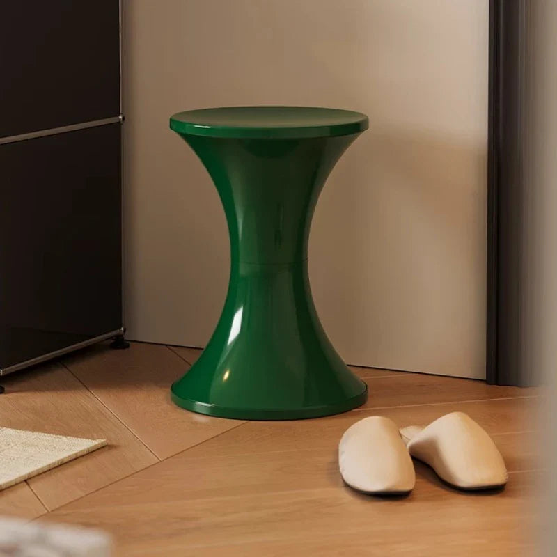 Modern Hourglass Side Table – Lightweight Plastic Footstool for Versatile Use 1