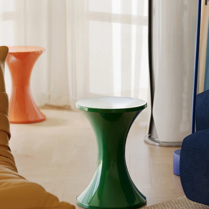 Modern Hourglass Side Table – Lightweight Plastic Footstool for Versatile Use 3