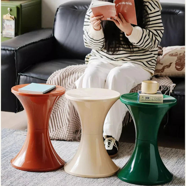 Modern Hourglass Side Table – Lightweight Plastic Footstool for Versatile Use 5