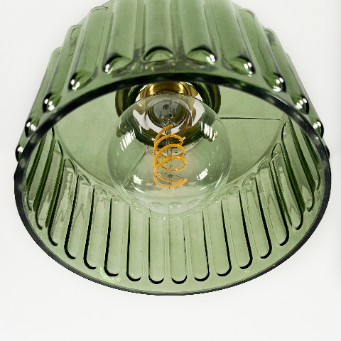 Modern Japanese Style Hanging Light with Textured Glass Shade – Adjustable Cord Length 7