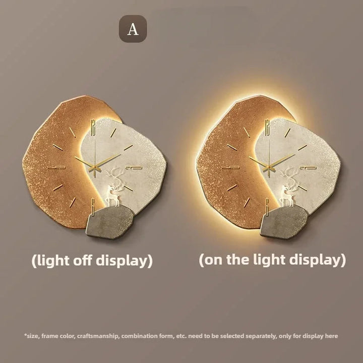Modern LED Wall Clock in Natural Wood – Auralume Circa with Silent Quartz Movement 0