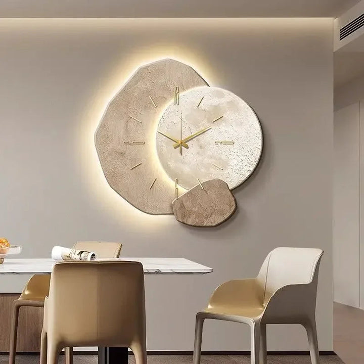 Modern LED Wall Clock in Natural Wood – Auralume Circa with Silent Quartz Movement 2