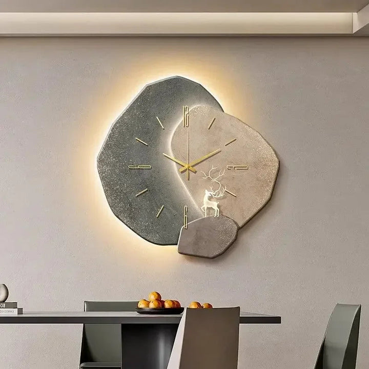 Modern LED Wall Clock in Natural Wood – Auralume Circa with Silent Quartz Movement 4