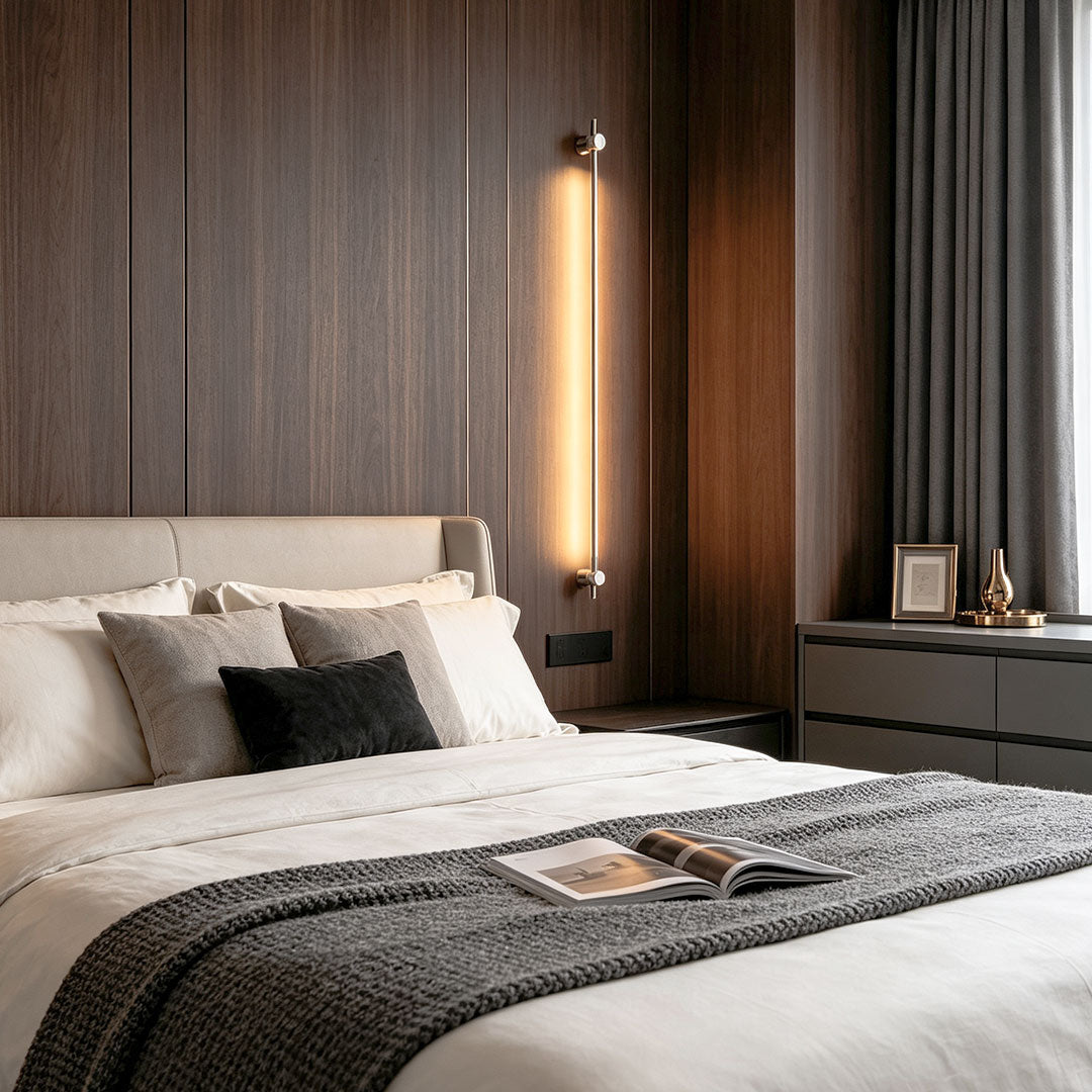 Modern Linear Wall Sconce Lighting with 10W LED – Stainless Steel and Black Wall Lamp for Living Room and Bedroom 1