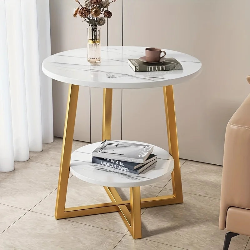 Modern Metal Side Table with Two Storage Levels – Compact and Functional Design 0