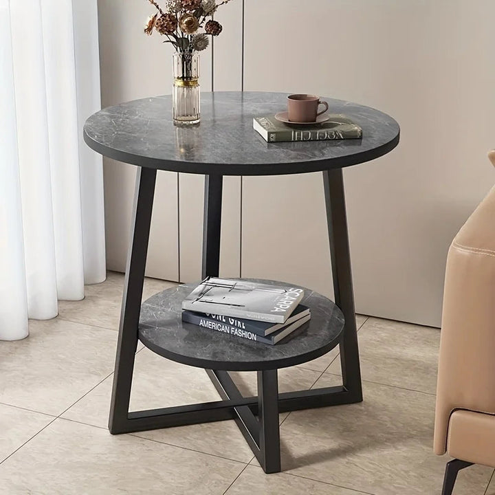 Modern Metal Side Table with Two Storage Levels – Compact and Functional Design 3