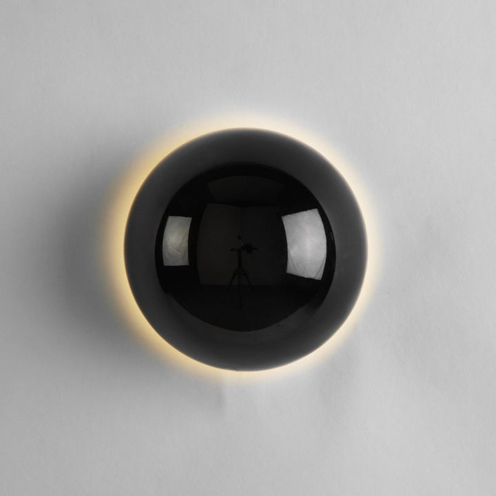 Modern Metal Wall Sconce Lighting - Solar Eclipse LED Wall Lamp in Black, Silver, or Gold - Hardwired Design 0