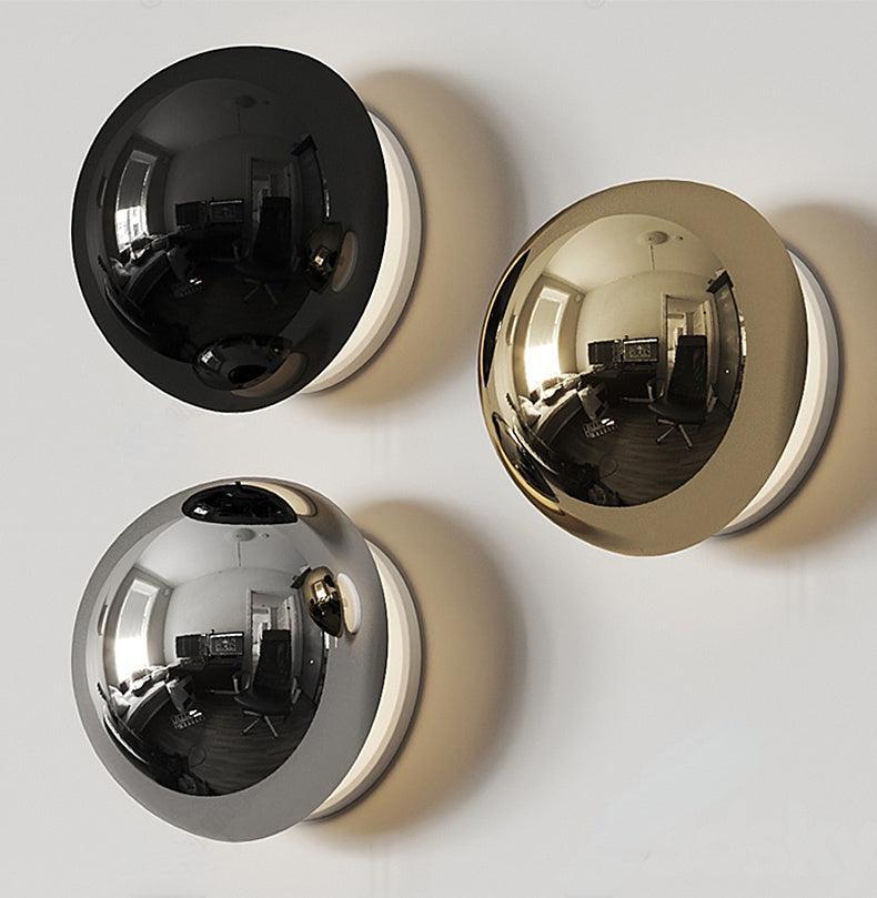 Modern Metal Wall Sconce Lighting - Solar Eclipse LED Wall Lamp in Black, Silver, or Gold - Hardwired Design 1