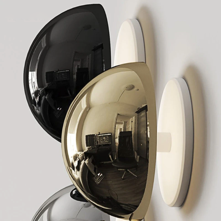 Modern Metal Wall Sconce Lighting - Solar Eclipse LED Wall Lamp in Black, Silver, or Gold - Hardwired Design 5