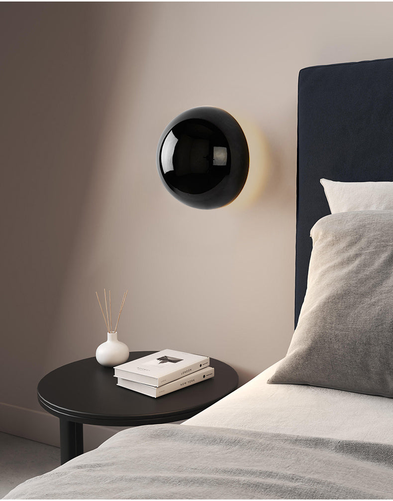 Modern Metal Wall Sconce Lighting - Solar Eclipse LED Wall Lamp in Black, Silver, or Gold - Hardwired Design 6