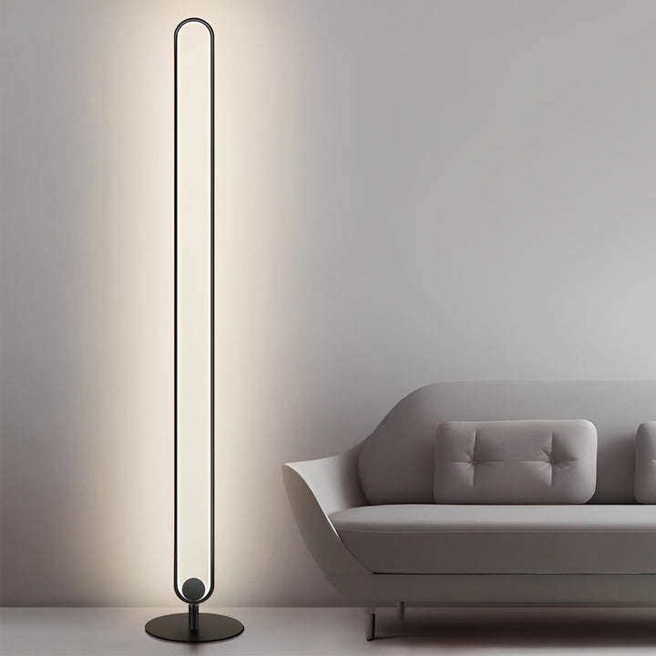 Modern Minimalist LED Floor Lamp with Oval Shade – Black Metal Standing Lamp 3