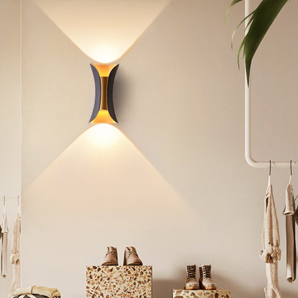 Modern Outdoor Wall Lights, Up Down Sconce Light with Curved Design, Waterproof LED, Available in Multiple Sizes and Colors 0
