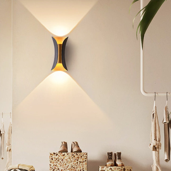 Modern Outdoor Wall Lights, Up Down Sconce Light with Curved Design, Waterproof LED, Available in Multiple Sizes and Colors 0