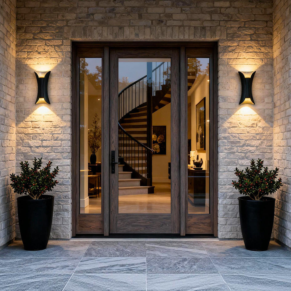 Modern Outdoor Wall Lights, Up Down Sconce Light with Curved Design, Waterproof LED, Available in Multiple Sizes and Colors 1