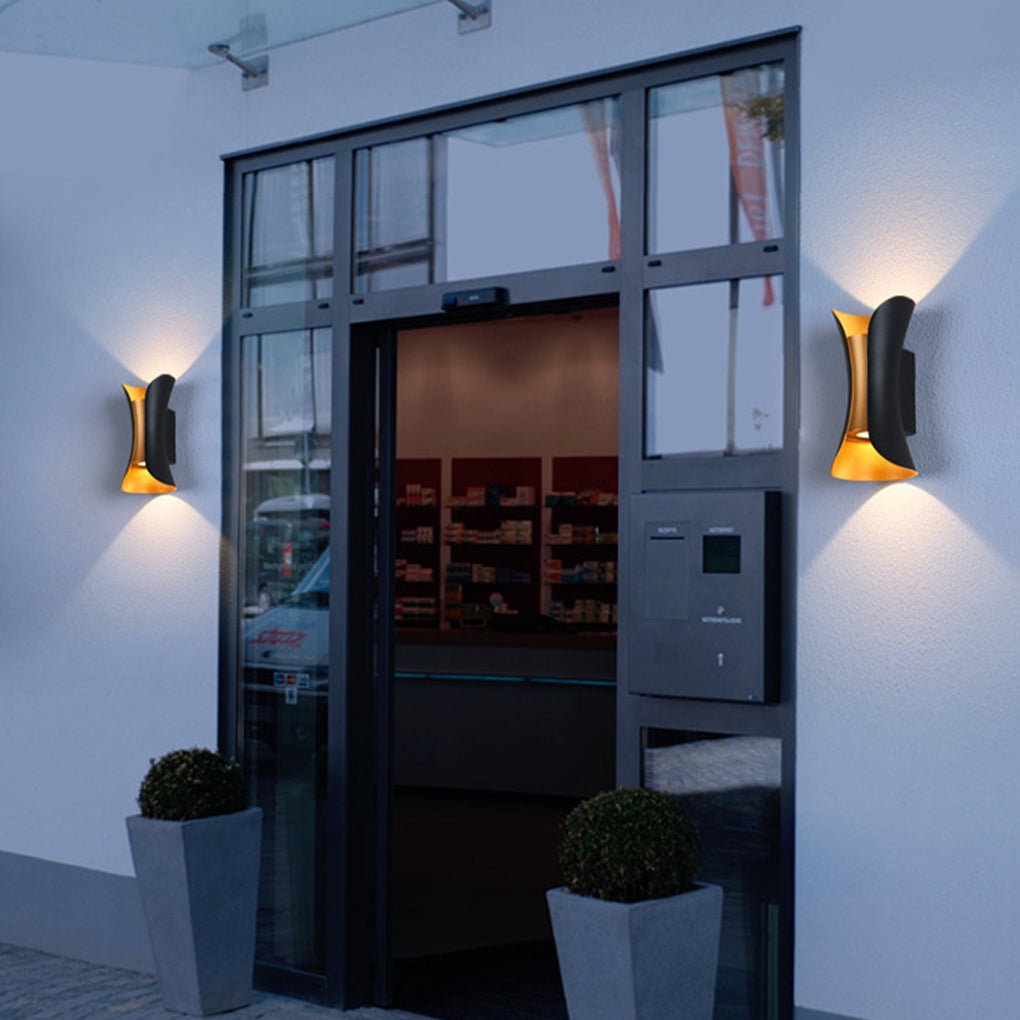 Modern Outdoor Wall Lights, Up Down Sconce Light with Curved Design, Waterproof LED, Available in Multiple Sizes and Colors 3