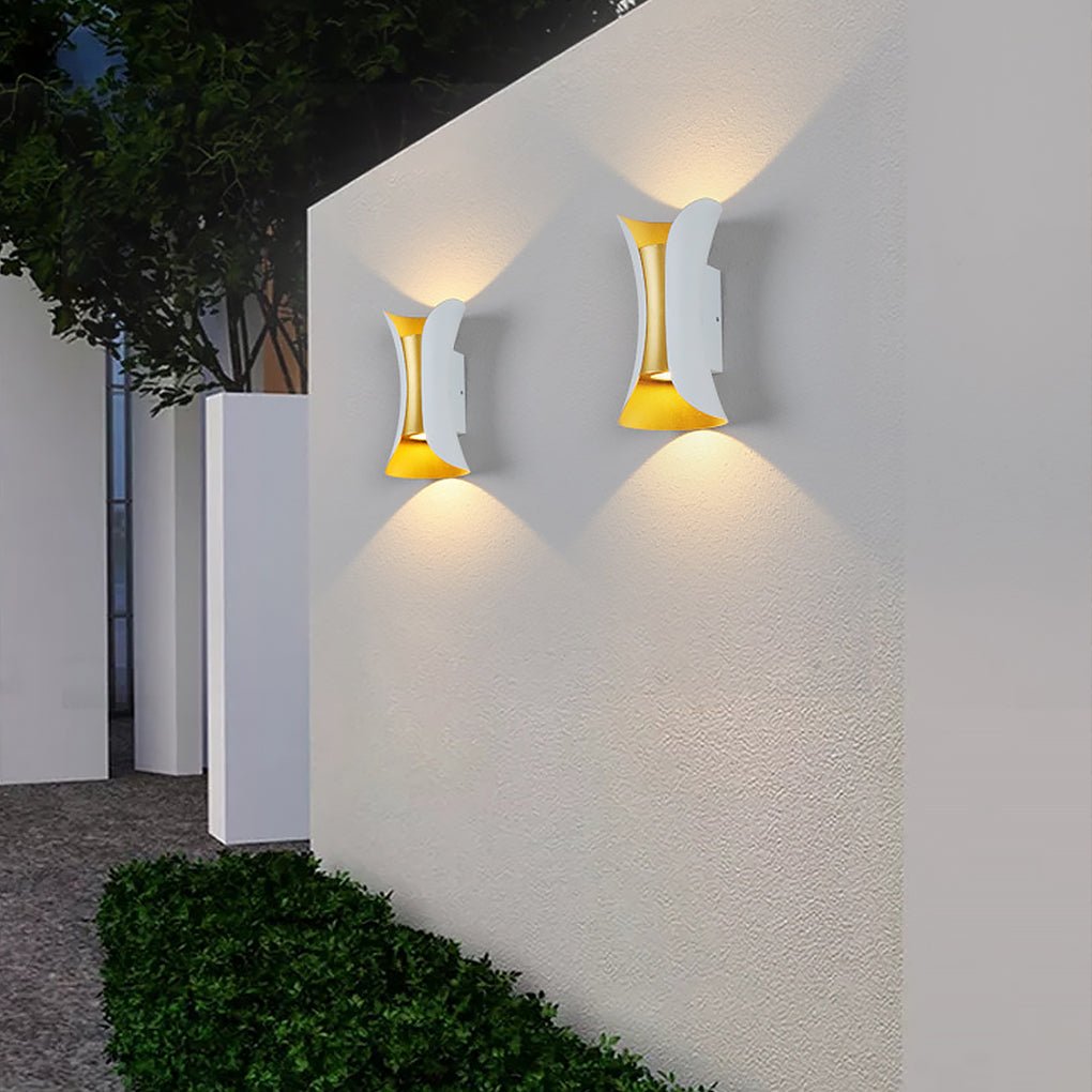 Modern Outdoor Wall Lights, Up Down Sconce Light with Curved Design, Waterproof LED, Available in Multiple Sizes and Colors 4