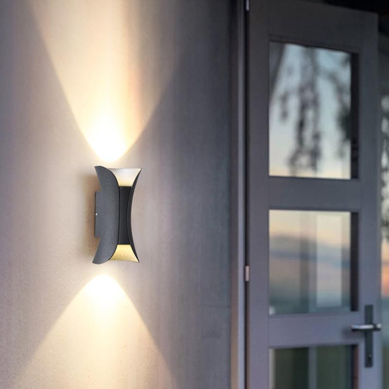 Modern Outdoor Wall Lights, Up Down Sconce Light with Curved Design, Waterproof LED, Available in Multiple Sizes and Colors 5