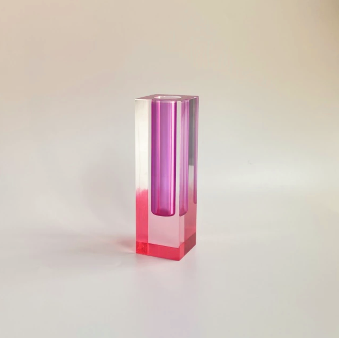 Modern Prism Acrylic Vase – Colorful Desktop Organizer for Floral Displays 0