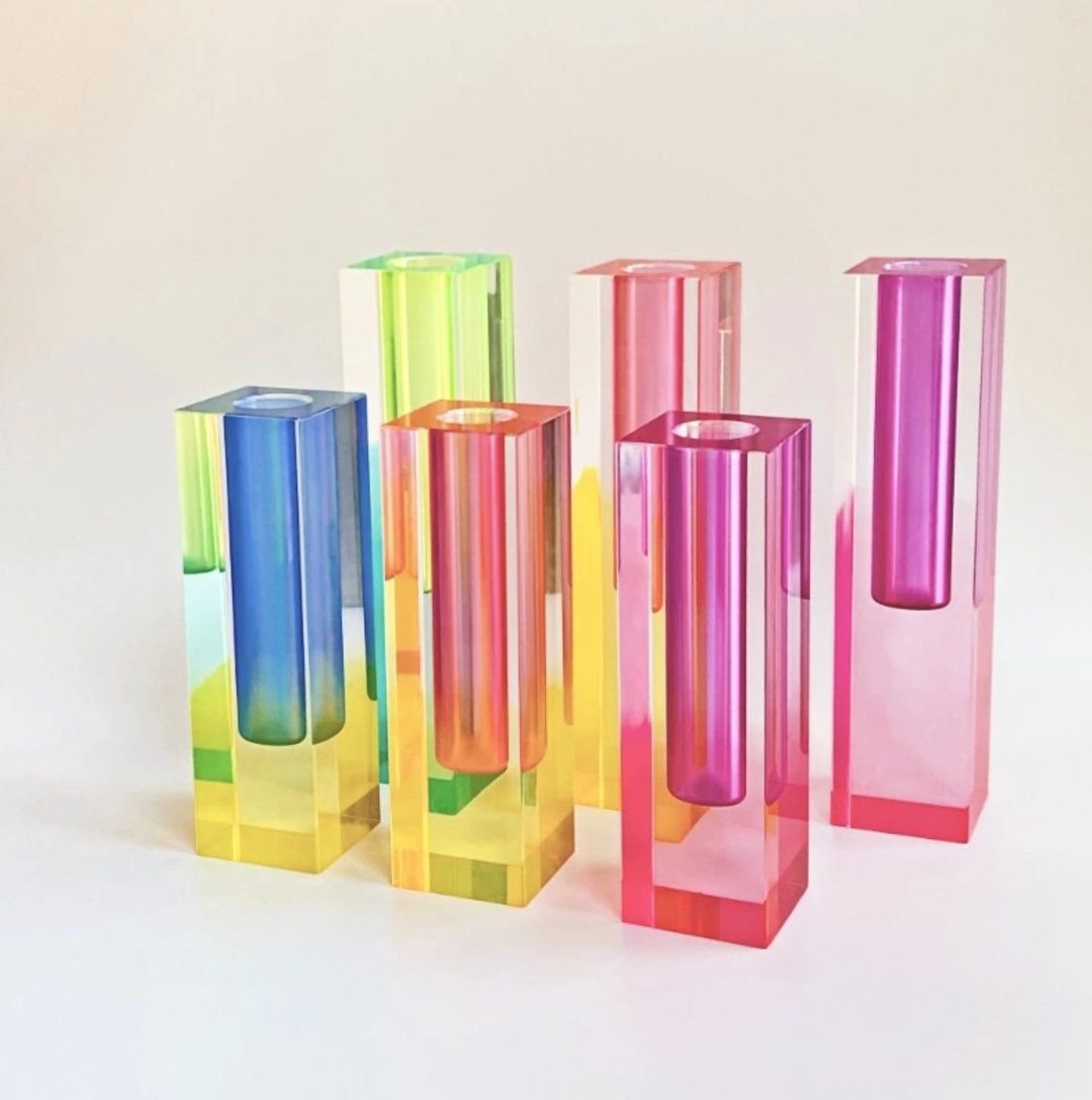 Modern Prism Acrylic Vase – Colorful Desktop Organizer for Floral Displays 2