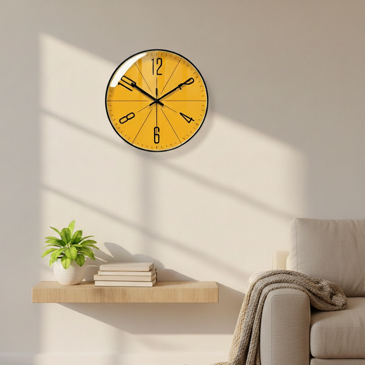 Modern Scandinavian Wall Clock with Silent Quartz Movement – Ø 30 cm Black and White Design 1