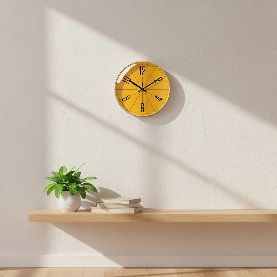 Modern Scandinavian Wall Clock with Silent Quartz Movement – Ø 30 cm Black and White Design 2