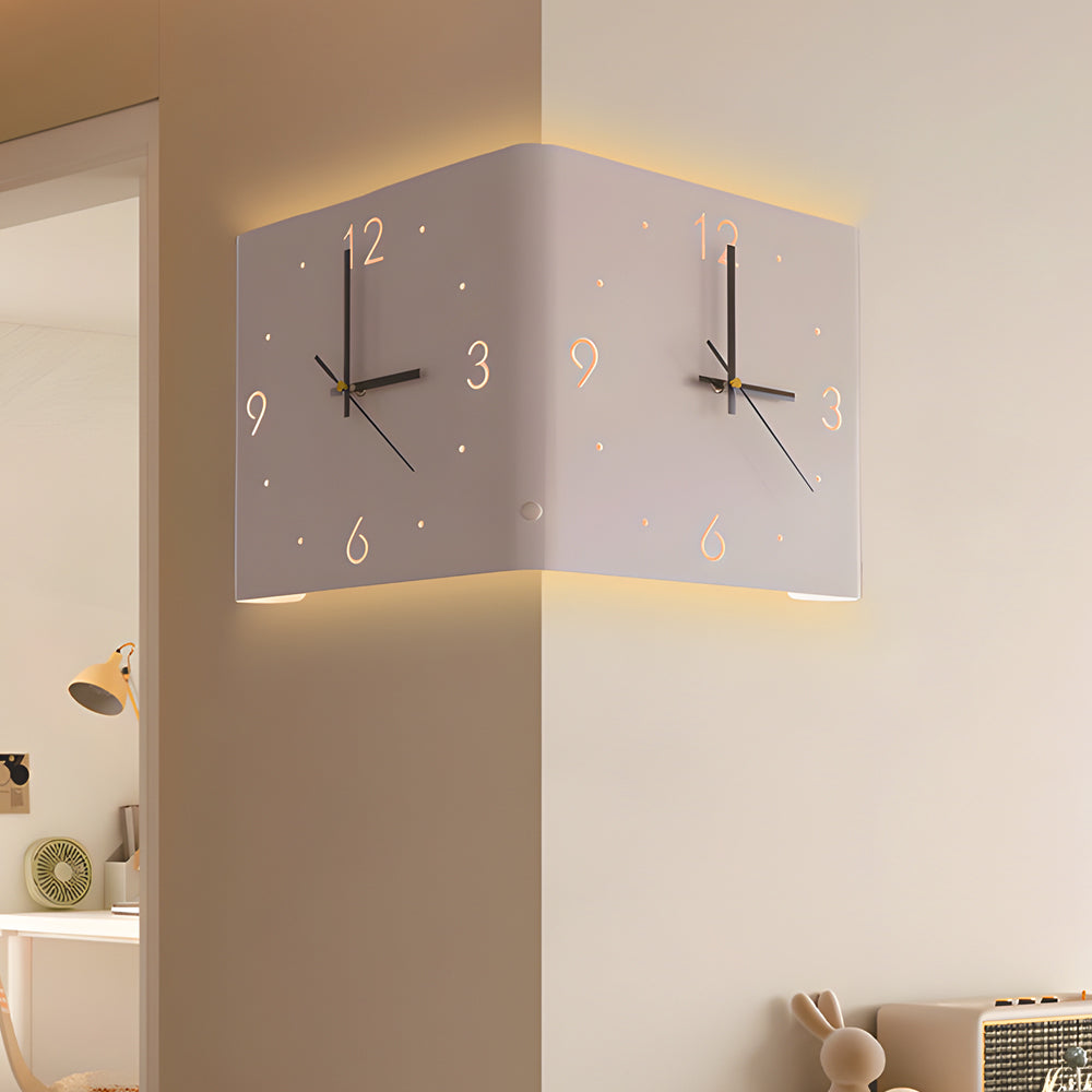 Modern Square LED Wall Clock Lamp with Backlit Metal Frame and USB Rechargeable Light 1