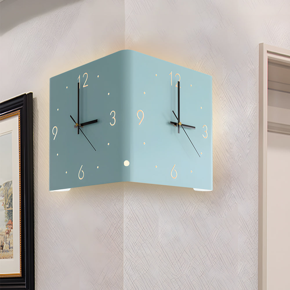 Modern Square LED Wall Clock Lamp with Backlit Metal Frame and USB Rechargeable Light 11