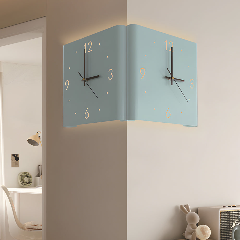 Modern Square LED Wall Clock Lamp with Backlit Metal Frame and USB Rechargeable Light 3