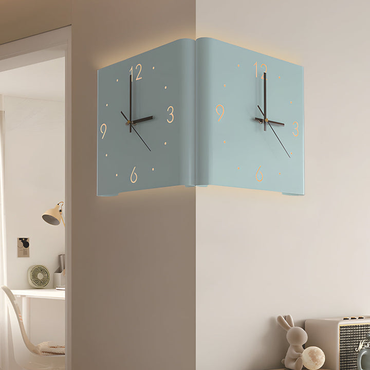 Modern Square LED Wall Clock Lamp with Backlit Metal Frame and USB Rechargeable Light 3