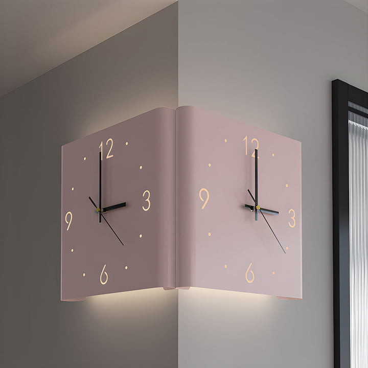Modern Square LED Wall Clock Lamp with Backlit Metal Frame and USB Rechargeable Light 7