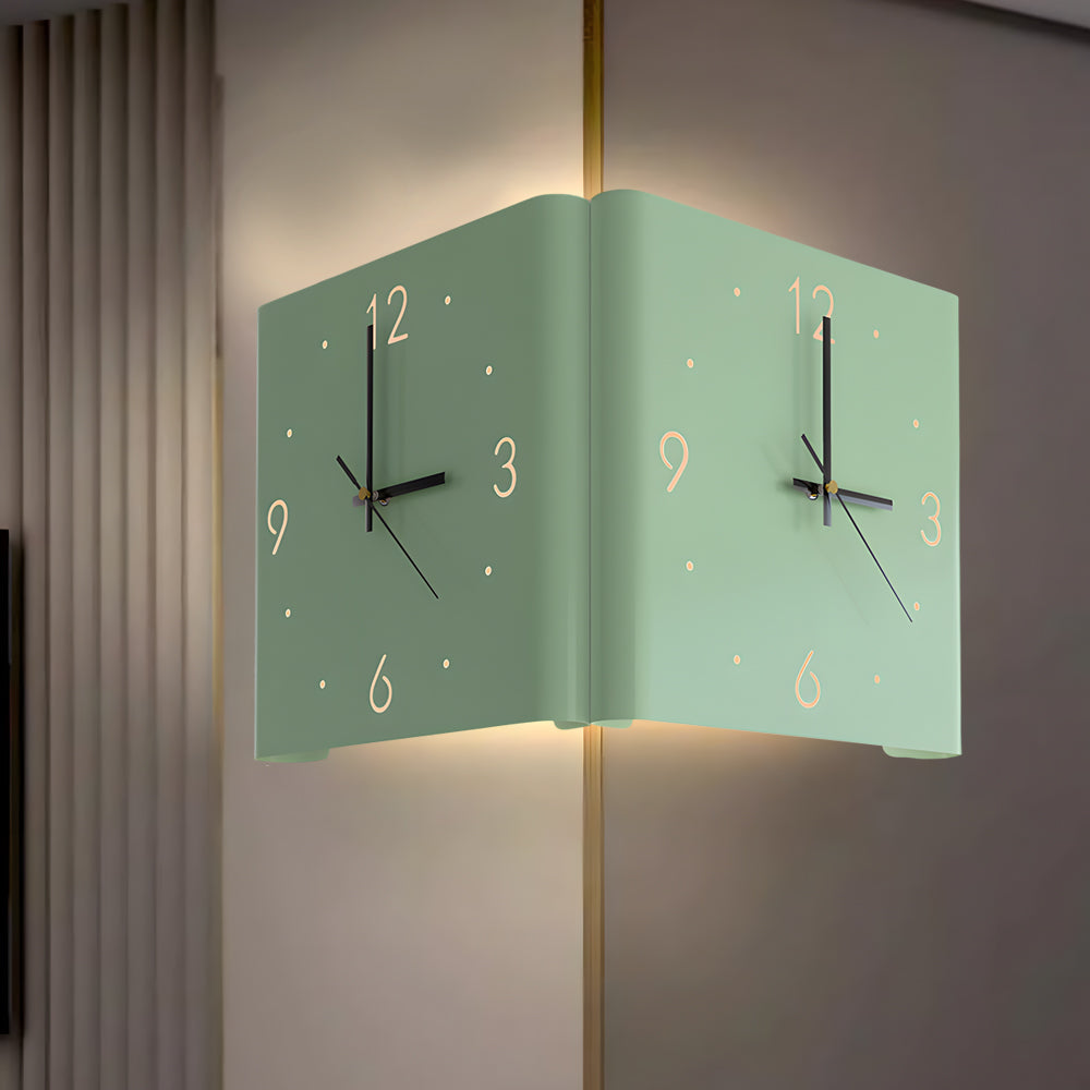 Modern Square LED Wall Clock Lamp with Backlit Metal Frame and USB Rechargeable Light 9