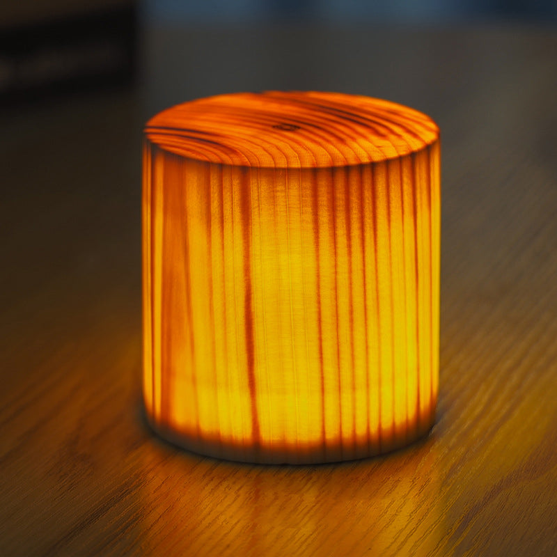Modern Square Wood LED Table Lamp with Touch Control and Adjustable Brightness 4