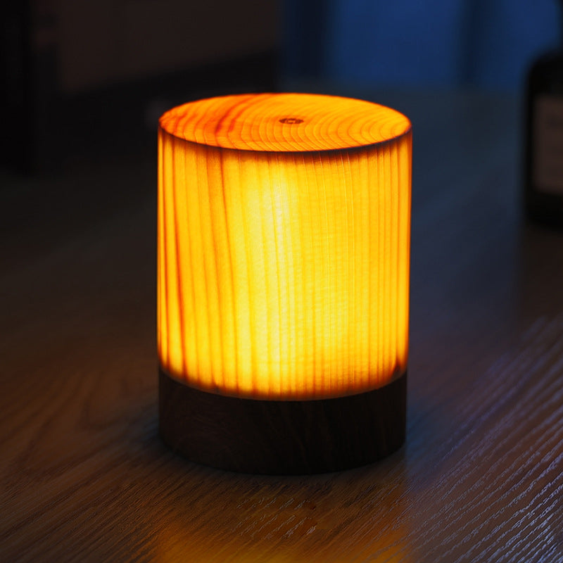 Modern Square Wood LED Table Lamp with Touch Control and Adjustable Brightness 6