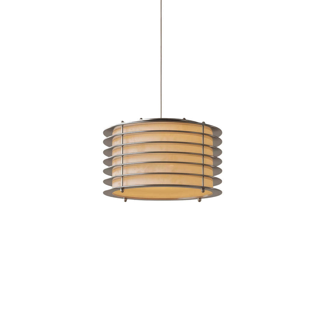 Modern Stainless Steel Pendant Light with Beige Shade – Adjustable Kitchen Pendant Lighting Fixture 4
