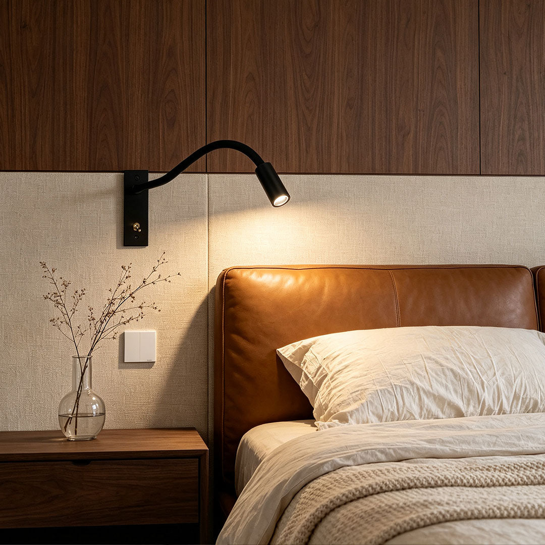 Modern Swing Arm Wall Light Sconce with 360° Adjustable LED – Black, Brushed Antique Copper, Satin Nickel 1